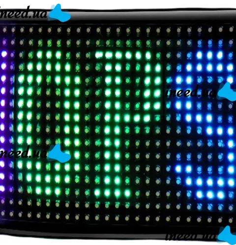 Гибкий экран Matrix Panel JTPD-03-011 7х17.3 см 16х32 LED светодиодная рекламная RGB лента в авто, бегущая строка с пультом и Bluetooth WiFi