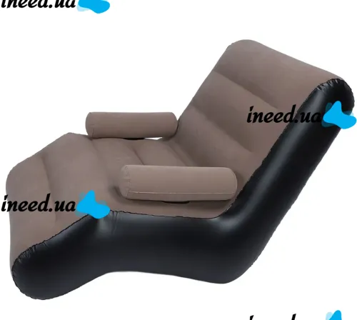 Inflatable Single Armchair S-shaped Senyoubao Inflatable Sofa 140x85x80 cm with Armrest, Flocked