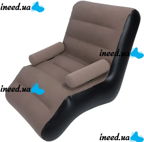 Inflatable Single Armchair S-shaped Senyoubao Inflatable Sofa 140x85x80 cm with Armrest, Flocked