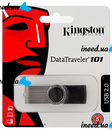USB Flash 8GB флешка Kingston DataTraveler DT101 G2 флеш-накопитель, карта памяти, USB-накопитель для хранения документов, фото и видео 8Гб