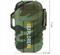 Электроимпульсная дуговая выдвижная зажигалка Explorer F13 две дуги от USB, Аккумуляторная электрозажигалка с защитой от ветра и пламенной дугой