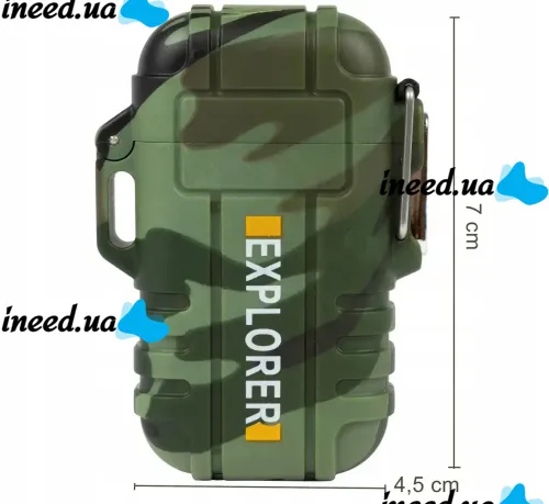 Электроимпульсная дуговая выдвижная зажигалка Explorer F13 две дуги от USB, Аккумуляторная электрозажигалка с защитой от ветра и пламенной дугой