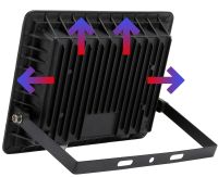 Светодиодный уличный прожектор 100W LED Flood Light Series 2 UKC FL-100 с монтажным креплением на кронштейн, Дневной фонарь 100 Вт IP66 6400К для улицы от сети