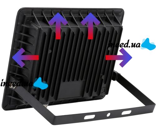 Светодиодный уличный прожектор 100W LED Flood Light Series 2 UKC FL-100 с монтажным креплением на кронштейн, Дневной фонарь 100 Вт IP66 6400К для улицы от сети