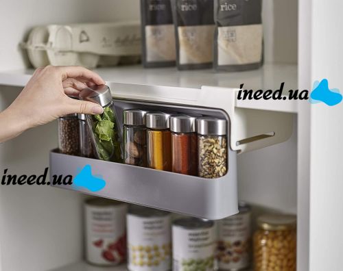 Подвесной органайзер для специй Joseph Joseph Spice Rack 85147 7 банок, Навесная полка для приправ, Набор баночек для сыпучих продуктов в холодильник