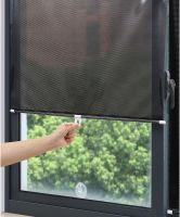 Солнцезащитная рулонная шторка козырек RolerProtect 40x125 см на колесиках для спальни и автомобиля, Автомобильные жалюзи роллет на окна Черная