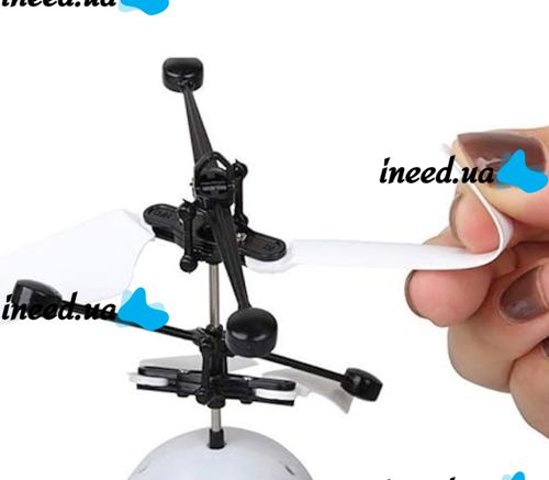 Летающий робот Robot Flying Aircraft VIATOYS PC520 летит за рукой, Индукционная летающая USB игрушка с сенсорным управлением от руки и подсветкой
