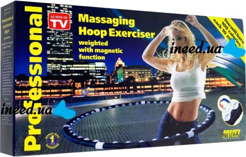 Спортивный массажный обруч Hula Hoop (Хула хуп) Professional Massaging Exerciser, утяжеленный с магнитами хулахуп для похудения разборной Хула-хуп