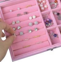 Компактная шкатулка органайзер Velvet Storage Box для хранения украшений, ювелирных изделий, Футляр Розовая Пастила для бижутерии с замочком Розовая