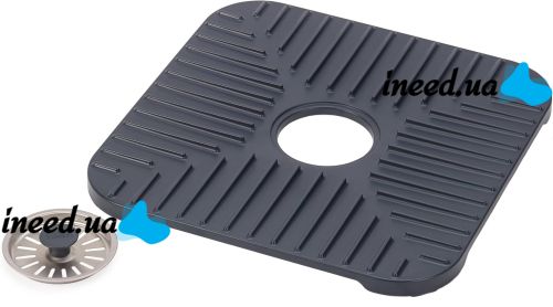 Защитная подставка Joseph SinkShield 851700 для раковины со сливом 30x30 см, Гибкий квадратный защитный коврик с защитой от засоров для мойки