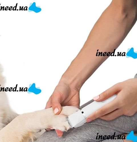 Беспроводная машинка для стрижки домашних животных 4 в 1 Pet Hair Cutter AND391 аккумуляторная для груминга собак и кошек с 4 съемными головками