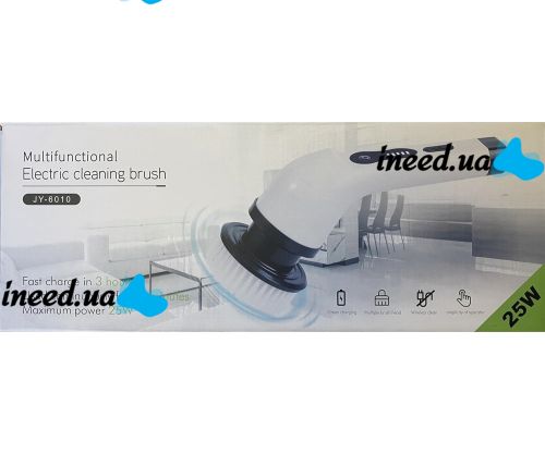 Беспроводная щетка Electric Cleaning Brush JY-6010 9в1 с насадками для влажной уборки, Аккумуляторная электрощетка ECB-888 с телескопической ручкой