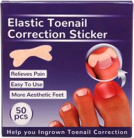 Набор пластырей Elastic Toenail Correction Sticker 50 шт для коррекции врастающих ногтей Телесный пластырь наклейка для устранения вросшего ногтя