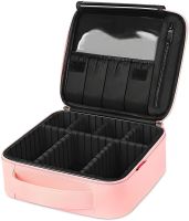 Органайзер для хранения косметики Niceland Beauty box MAG-590 с ручкой для переноски, Дорожная водонепроницаемая косметичка, бьюти кейс Розовая