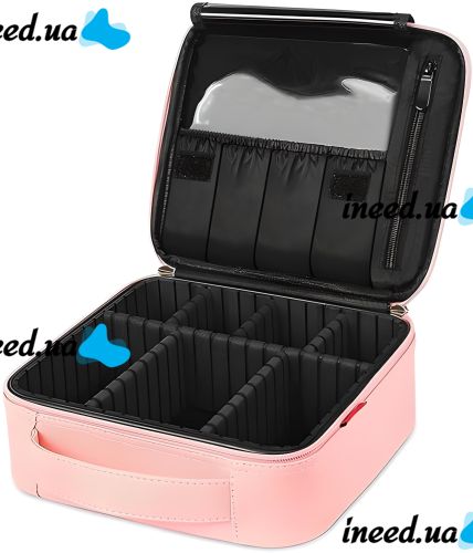 Органайзер для хранения косметики Niceland Beauty box MAG-590 с ручкой для переноски, Дорожная водонепроницаемая косметичка, бьюти кейс Розовая