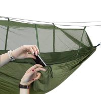 Подвесной туристический нейлоновый гамак Hammock With Net Army до 200 кг с москитной сеткой для кемпинга походный гамак 263х135 Хаки Олива, Оливковый