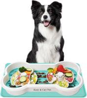 Двойная кормушка лабиринт Henry & Cary Pets для медленного кормления собак и кошек, Миска для животных в виде косточки с вращением на 360 градусов