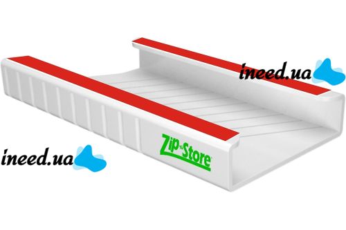 Подвесной органайзер держатель пакетов Zip Store Organizer на полку холодильника, Выдвижная полка для хранения вакуумных пакетов на дверцу Белая
