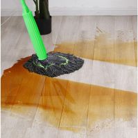 Telescopic Rope Mop Kornel LJF-006 2in1 with spin for dry and wet floor cleaning, Adjustable Mop Mashka SHV111 30 cm Green