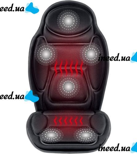 Массажная накидка с подогревом Massage Cushion JB-616C для сидения в автомобиле, Чехол с массажером для кресла LY-55 от сети и прикуривателя 12/220V
