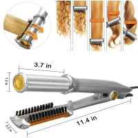 Профессиональные щипцы утюжок Instyler M-125 для укладки волос с вращающимся цилиндром, Плойка для завивки и выпрямления Инстайлер 45W Серебристый