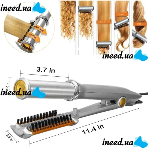 Профессиональные щипцы утюжок Instyler M-125 для укладки волос с вращающимся цилиндром, Плойка для завивки и выпрямления Инстайлер 45W Серебристый