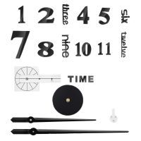 Большие 3D бесшумные настенные часы Diy Clock ZH01510 BLACK 90 см, Бескаракасные самоклеющиеся 3Д часы Цифры на стену для дома, офиса Черные