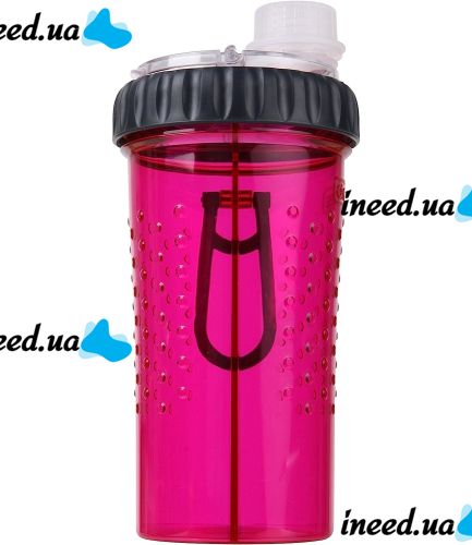Двойная бутылка поилка для воды и корма со складной миской Pet Drink Bottle 2 в 1 для собак и кошек Походная бутылка для животных, Миска для прогулок