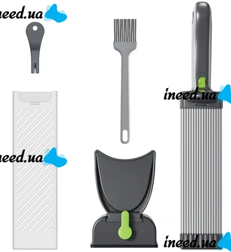 Fresh Meat Slicer YLM-248 Handheld Meat Slicer for thin slicing and shredding of meat, LY-824 17 Blade Handheld Slicer with Stand Gray