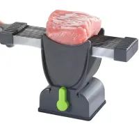Fresh Meat Slicer YLM-248 Handheld Meat Slicer for thin slicing and shredding of meat, LY-824 17 Blade Handheld Slicer with Stand Gray