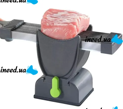 Fresh Meat Slicer YLM-248 Handheld Meat Slicer for thin slicing and shredding of meat, LY-824 17 Blade Handheld Slicer with Stand Gray