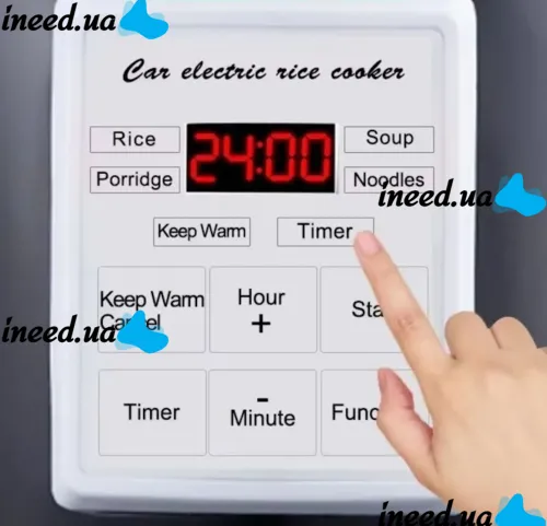 Автомобильная мультиварка пароварка Vehicle Rice Cooker AR-1601 1.2 литра 12V 24V от прикуривателя, мультиповар с подогревом 12В 24В для машины