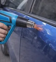 Промышленный сетевой фен Мakita HG5030K 1600W с 4 насадками 2 режима для пайки снятия краски и термоусадки, тепловой строительный фен от сети