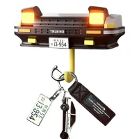 Настенный держатель органайзер для ключей в стиле Toyota Trueno AE86 с LED подсветкой фар, Настенная авто ключница с 1 крючком от батареек
