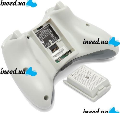 Бездротовий джойстик Microsoft Xbox 360 White оригінальний ігровий геймпад, вібраційний контролер для приставки і ПК на батарейках Білий