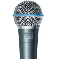 Динамический проводной микрофон Shure Beta 58A ручной для пения, Вокальный шнуровой микрофон Шур для записи голоса и караоке с чехлом Черный