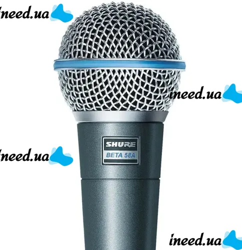 Динамический проводной микрофон Shure Beta 58A ручной для пения, Вокальный шнуровой микрофон Шур для записи голоса и караоке с чехлом Черный