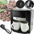Капельная кофеварка на две чашки Domotec MS-0708 c 2 керамическими чашками, домашняя электрическая кофемашина для чая и кофе на 0.3 л 500W Черная