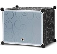 Складной шкаф органайзер для вещей Storage Cube Cabinet МР 416-102 146Х37Х146 см пластиковая тумба на 16 секций полочка для одежды и обуви Черная