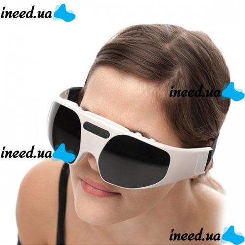 Магнитно акупунктурный массажер для глаз Healthy Eyes Massager KL-218, Массажные очки для зоны вокруг глаз 22 массажных пальчика, на батарейках Белые