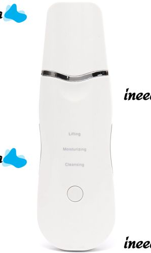 Ultrasonic Facial Cleansing and Lifting Scrubber Leather shovel CPJ-618 rechargeable for Cavitation Skin Peeling with nozzles NJ-559 White