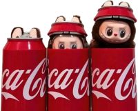 Детская плюшевая игрушка The Monsters Labubu Coca Cola 15 см, Мягкая коллекционная фигурка сюрприз Лабубу в банке Кока кола для детей