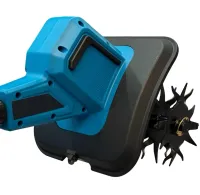 Makita HA-1039 cordless hand cultivator for loosening and weeding the vegetable garden, Cordless electric cultivator with 2 batteries for garden Blue
