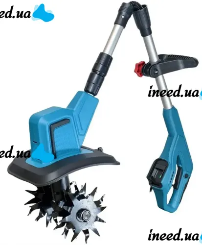 Makita HA-1039 cordless hand cultivator for loosening and weeding the vegetable garden, Cordless electric cultivator with 2 batteries for garden Blue