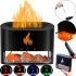 Настільний зволожувач повітря нічник з соляними каменями Docsal Flame Aroma Diffuser CAO з LED підсвічуванням 5W, соляна лампа аромадифузор Чорний
