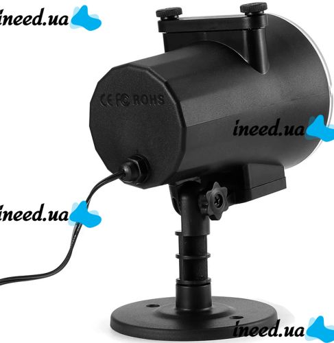 Вуличний лазерний проектор Led Change card Garden Projector PJ-518 на 12 картриджів RGB зображень, Новорічний світлодіодний диско прожектор з пультом