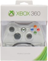 Бездротовий джойстик Microsoft Xbox 360 White оригінальний ігровий геймпад, вібраційний контролер для приставки і ПК на батарейках Білий