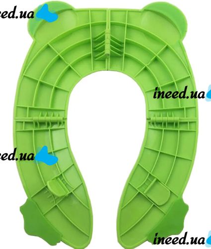 Child's Folding Potty Seat Toad travel folding plastic toilet seat potty training pad with cover Frog Green 35X30 cm