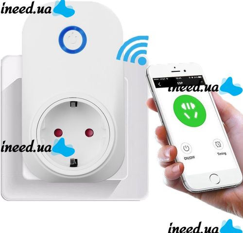 Умная WiFi розетка WiFi Smart Socket Plug SA-14 10A 100-240V с дистанционным управлением с телефона, Смарт розетка с Wi-Fi подключением в розетку