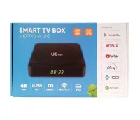 Смарт приставка Smart TV Box U8 Mini 4Gb/32GB Android с пультом, ТВ медиаплеер 4K Андроид со встроенным Wi-Fi модулем для телевизора Черная